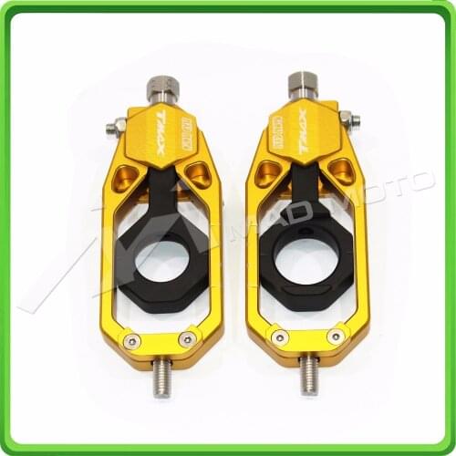 Aluminum motorcycle Chain Tensioner Adjuster fit for YAMAHA T MAX 530 TMAX 530 T-MAX 530 2012 2013 2014 2015 2016 Gold & Black