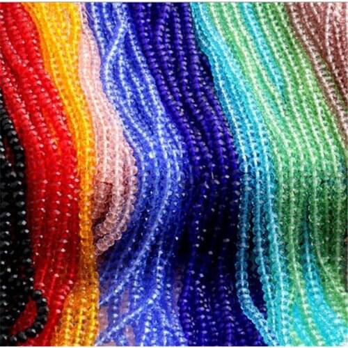 4/6/8/10mm Jewelry Bead Rondelle Austria Faceted Crystal Glass Beads Loose Spacer Round Beads for DIY Bracelet Making