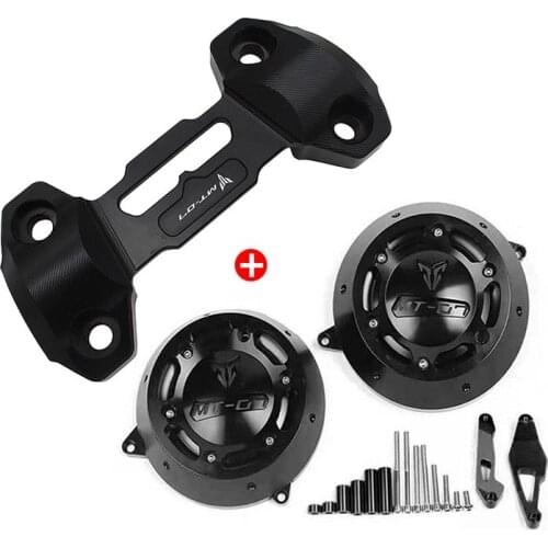 Motorcycle Engine Case Guard For YAMAHA MT-07 FZ-07 2014-2020 SEMSPEED Handlebar Clamp Risers Mount Top Cover Engine Cover Kit