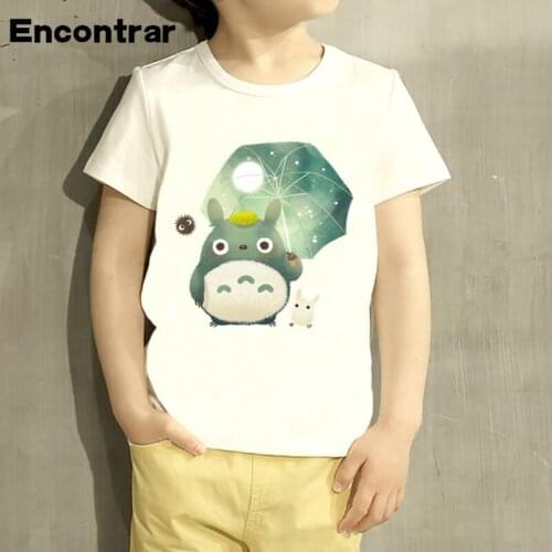 Children Anime My Neighbor Totoro Cartoon Design T Shirt Kids Animal Clothing For Boys Baby Girls White T-Shirts,HKP2143