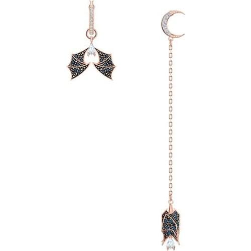 Long Stud Earrings For Women Geometric Mysterious Bat Girl Asymmetrical Moon Gift Girlfriend 1:1 Swa New Jewelry