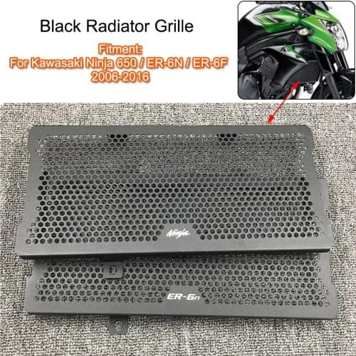 For Kawasaki 2006-2016 Ninja 650 ER-6N ER-6F Motorcycle Radiator Grille Guard Cover Protector ER-6n ER-6F Ninja 650 ER6N 2012