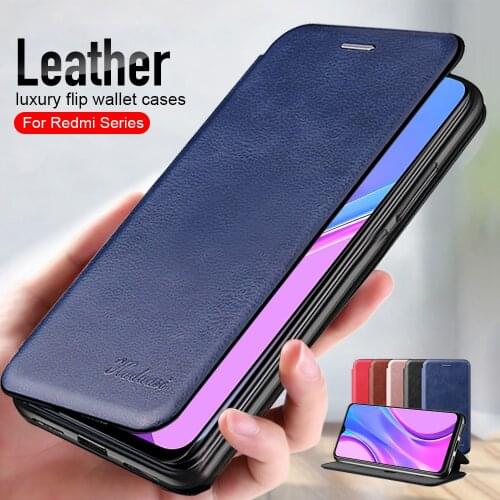 On redmi note 9s case leather flip magnetic Case For xiaomi redmi 9a 9c note 9 pro max 9 a s a9 s9 wallet stand book phone cover