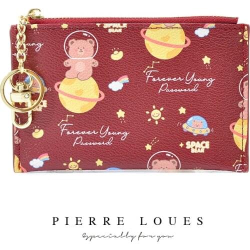 Artificial Leather Casual Fashion Multi-Card ID Key Short Zipper Lady Wallet