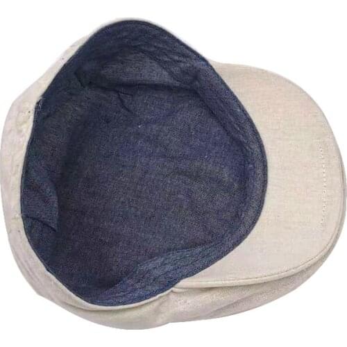 White Solid Cotton Men Beret Cap Adjustable Hats Men Cowboy Hat Golf Driving Summer Flat Cabbie Newsboy Caps