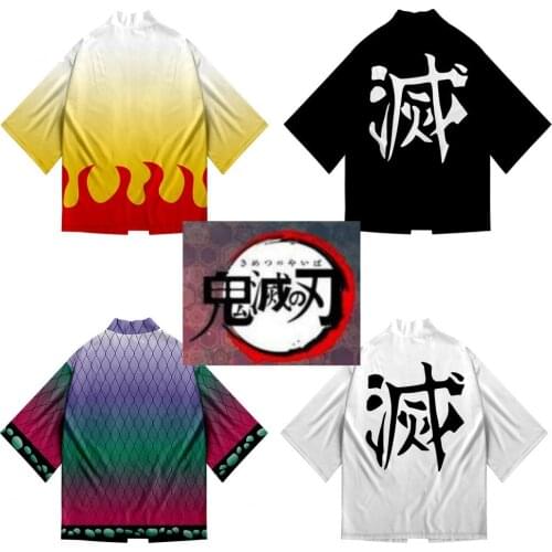 Demon Slayer Kimetsu no Yaiba 3D Printing Anime Japanese Kimono Haori Yukata Cosplay Women/Men Summer Casual Cool Streetwear