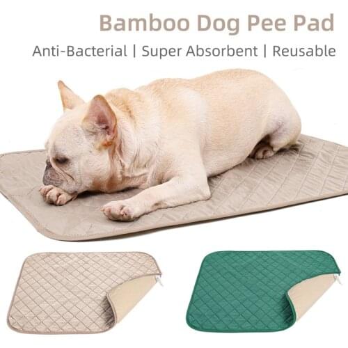 Pet Bed Dogs Mat Soft Natural Bamboo Fiber Premium Waterproof Reusable Washable Leak Proof Pee Pads Crates Less Cleanup Pad