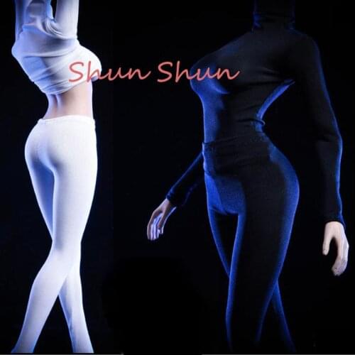 18XG24 1/6 Scale Female Tights High Collar Coat Pants Autumn sneaker suit Model For Plastic Body 12'' Action Figures DIY