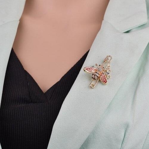Fashion High Quality Glass Bee Insect Pins&Brooches for Women Men Clothes Scarf buckle collar jewelry pins Bee Brooches BH200017