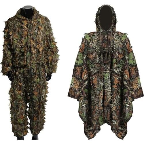 3D Leaf Woodland Hunting Clothing Camouflage Tactical Sniper For Airsoft Wargame Birdwatch Outdoor Hunting Clothes Ghillie Suit