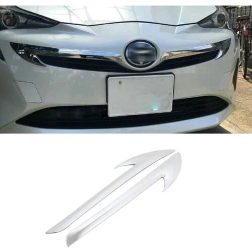 For Toyota Prius 2016 2017 2018 ABS Chrome Car Front Grill Moulding Cover Trim Grille Molding Garnish Strip Exterior Accessories
