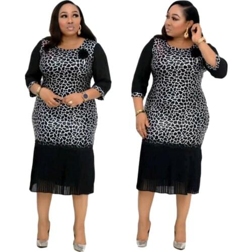 Plus Size Mom Robe Africaine Clothes Bodycon Christmas Dress Dashiki Geometric Pleated Patchwork African Print Dresses for Women