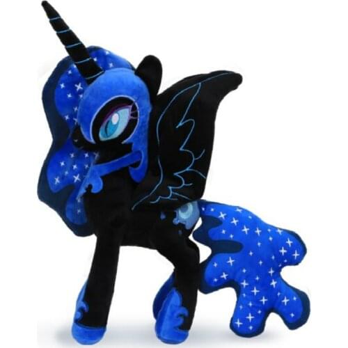 30cm High Good Quality Black Blue Nightmare moon Horse Unicorn Stuffed PP Cotton Soft Plush Doll Toy