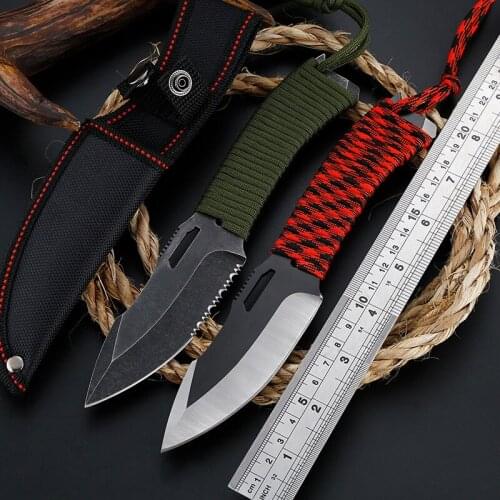 Camping Survival Knife Tactical High Hardness Multi-function Outdoor Knife Portable Small Straight Knife Gadgets for Men Gift