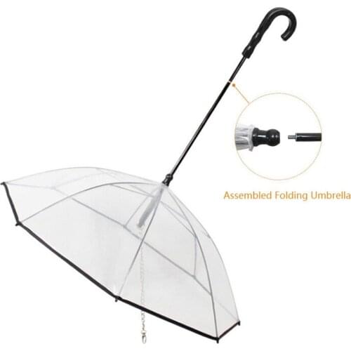 Transparent Pet Umbrella pet Dog Rain Gear with Dogs Leads Keeps Pets Dry Comfortable in Rains Umbrellas