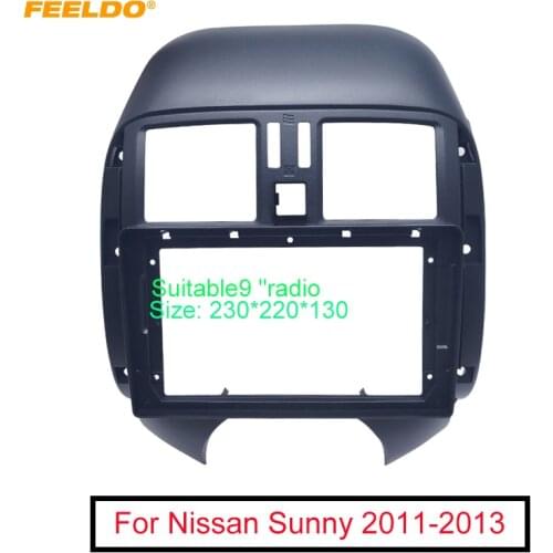 FEELDO Car Audio 9 Inch Big Screen Fascia Frame For Nissan Nissan Sunny 11-13 2Din Dash Stereo Fitting Panel Frame Kit