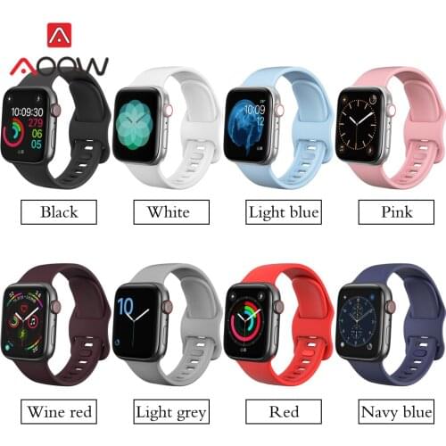 Silicone Watchband for Apple Watch 5 38mm 42mm 40mm 44mm Men Women Sport Bracelet Band Strap for iWatch Series 1 2 3 4 Baby Blue