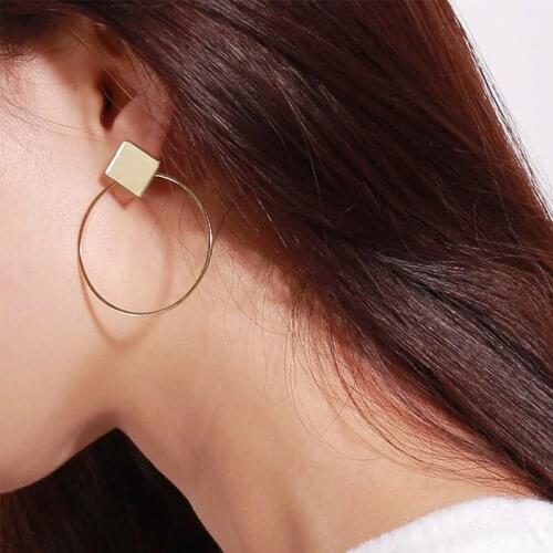 Simple Style Fashion Aros Geometric Hoop Earrings for Women Square Round Circle Earrings Pendientes Ear Jewelry 2018 XR1408