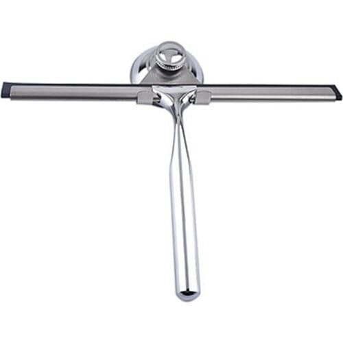 Shower Squeegee Stainless Steel with Matching Suction Cup Shower Tray No Drilling for Shower Doors, Bathroom