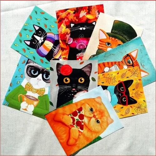 SMTA Fabric For Purse Wallet Pillow Glasses Cloth D30 / Cute Cat Diy Suede 15*20cm 8pcs/lot Other Fabric Plain Printed Piece