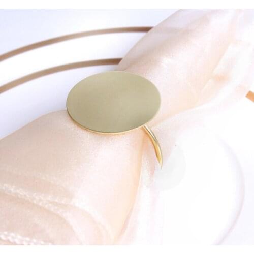 Modern Simple Brass Circle Napkin Ring Set Of Six Pieces Home Kitchen Desk Decorative Metal Napkin Circles Wedding Party Article