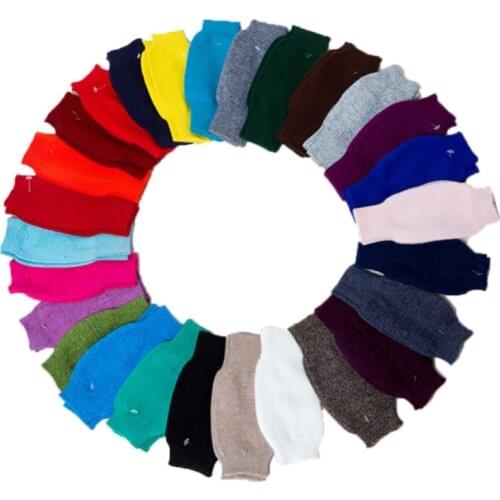 Sparsil Winter Cashmere Knit Half-Finger Short Gloves Solid Color Cosplay All-Match Elastic Glove Men&Women Thick Warm Mittens