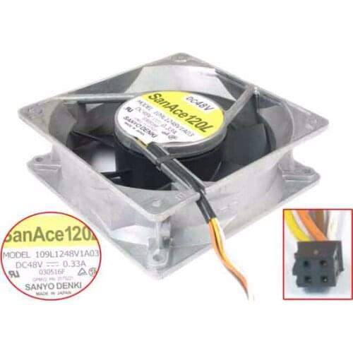 Sanyo Denki 109L1248V1A03 DC 48V 0.33A 120x120x38mm Server Cooling Fan