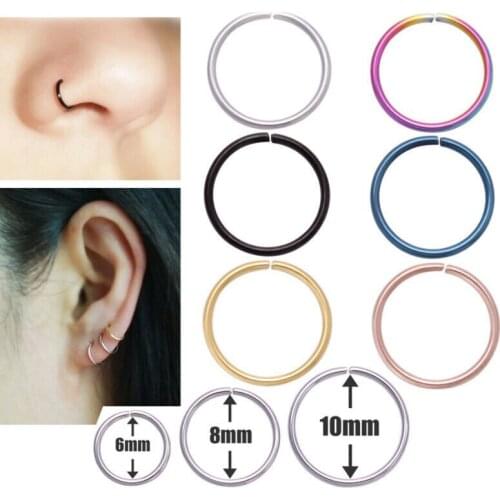 Vogue Steel Nose Ring Cartilage Surgical Hoop Ear Piercing Tragus Helix Lip Nose Rings