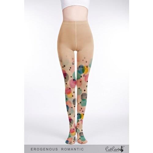 High Quality New Designs Dot Patterned Print Tights Women Pantyhose