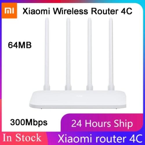 Xiaomi WIFI Router 4C 64 RAM 802.11 B/g/n 2.4G 300Mbps 4 Antennas Smart APP Control Band WiFi Repeater APP Control Dropshiping
