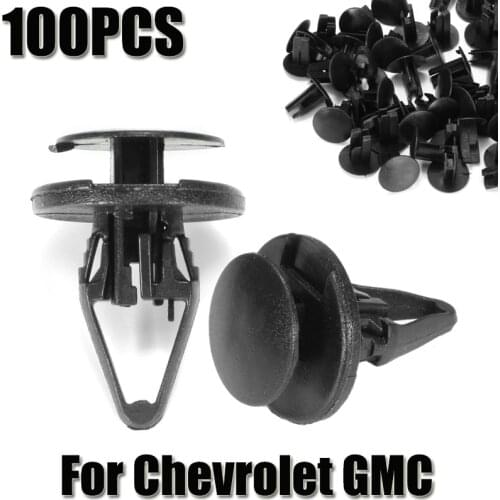 100Pcs Car Door Card Trim Panel Push-Type Clips Rear Tailgate Interior Green Auto Fastener 11589292 For Chevrolet / GMC C