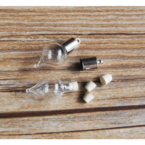 100pcss/lot glue cap water drop glass vial pendant glass pendant glass bottle handmade fashion jewelry pendant