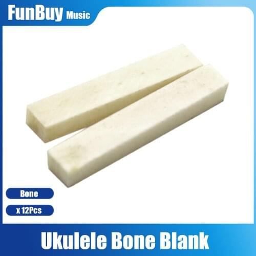 12pcs Ukulele Guitar Bass Real Blank Bone Nut Saddle for LP Folk Electric Guitar Bass 4String Ukulele Guitar Accessories
