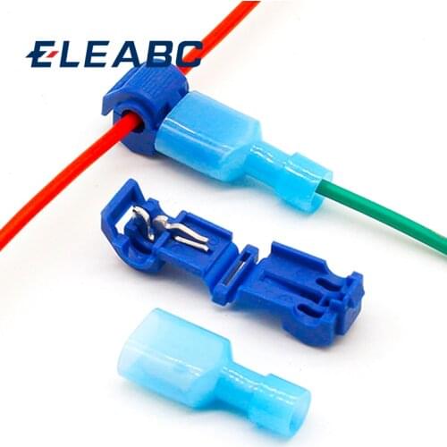 20pcs=10set L1 Blue T Type Quick Splice Crimp Terminal Wire Convenient Connector For 1.2-2.5mm Line