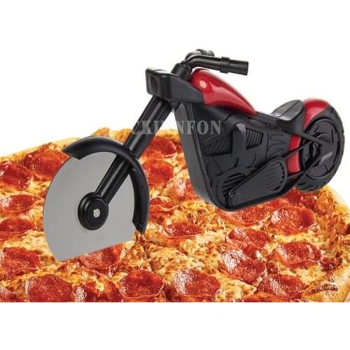 200Pcs/Lot Motorcycle Pizza Wheel Cutter Blade Hand Chopper Slicer Kitchen Tool Gadget (Color: Black & Red)