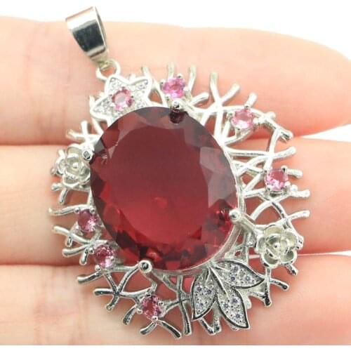 55x35mm Amazing Big Jewelry Set Created London Blue Topaz White CZ For Womans Dating Silver Pendant Earrings