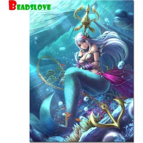 Mermaid elf Diamond Painting Embroidery Full Square/round Rhinestone 5D DIY Diamond Cross Stitch Mosaic Art Picture