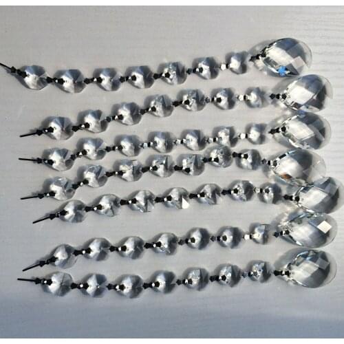 Fashion Free Shipping 30pcs/lot 18cm Crystal Octagon Beads garland strands For Wedding Decoraton Birthday Cake topper Supply