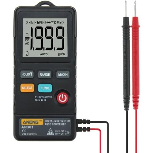 AN301 NCV Digital Multimeter 1999 Counts Ture RMS Profesional Automatic Multimetro AC DC Voltmeter Resistance Meter Tester