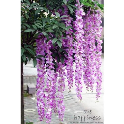Elegant Artificial Silk Flower Wisteria Vine Rattan DIY Garland For Wedding Centerpieces Decorations Home Ornament 6 Colors