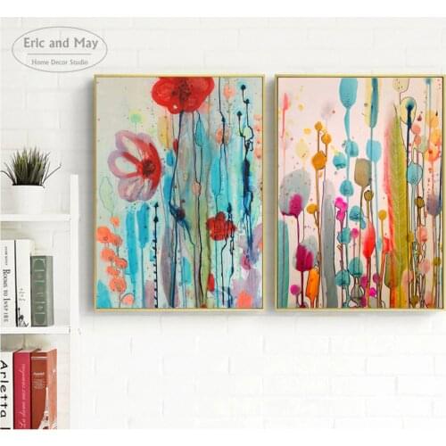 Watercolor Flowers Artwork Canvas Art Print Painting Poster Wall Pictures For Living Room Home Decorative Bedroom Decor No Frame