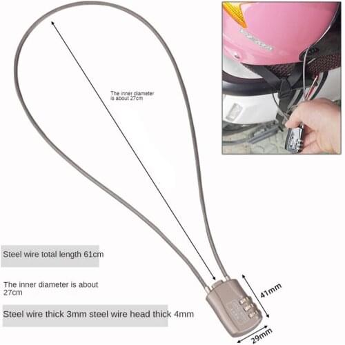Creative Mini Small Helmet Password Lock Password Padlock Luggage Bag Lock Password Wire Lock for Gym Cabinet Cycling Accessory
