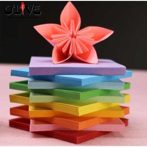 15 CM Square Origami Paper Folding 300 Pcs DIY Origami Papier Japan Children Handmade Paper Craft Crane Kids Puzzle 10 Colors