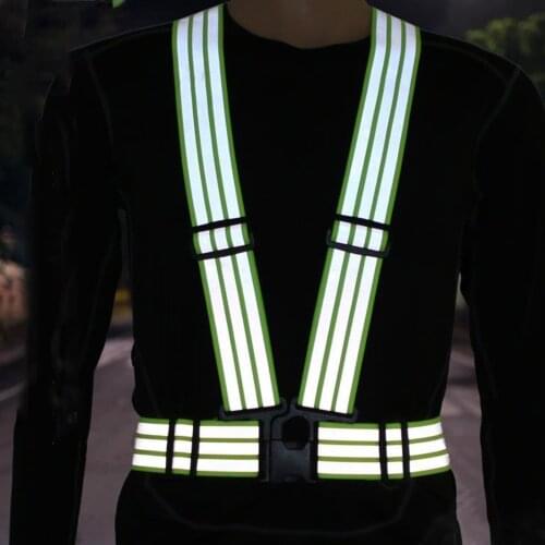 Lightweight Fluorescent Green Reflective Vest Running Gear Adjustable Safety Vest For Sports