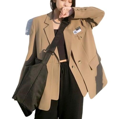 Small suit womens jacket spring 2021 new fake two pieces of high-end casual suits with a sense of British design