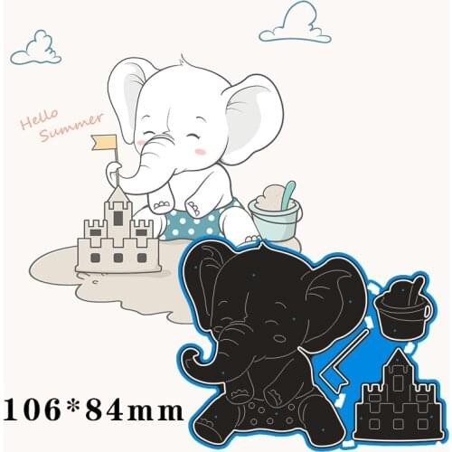 106*84mm elephant and castle New Metal Cutting Dies Scrapbook paper decoration template Embossing DIY Paper Card Craft
