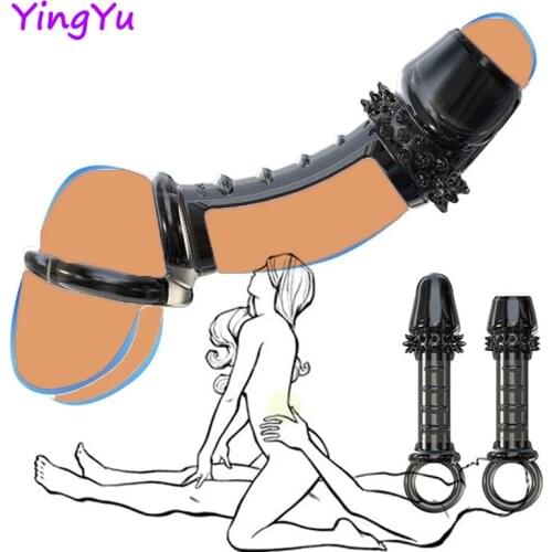 Reusable Penis Sleeve Cock Ring Sex Toys For Men Extender Delay Ejaculation Male Dick Adult Games Erotic Intimate Goods Sex Shop