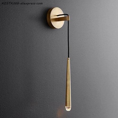 KOSTKING Postmodern Fashion LED Wall Lamp Nordic Wall Light American Simple Retro Living Room Bedroom Bedside Decoration Lamp