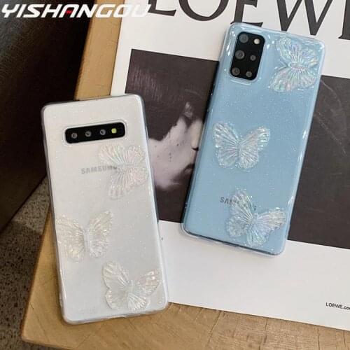 3D Butterfly Bling Soft Silicone Case For Samsung Galaxy A52 A72 A51 A71 A50 A70 S21 Ultra Plus A42 A12 A21S A20 A30 Case Cover