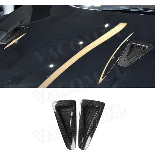 Carbon Fiber Front Engine Hood Air Vent Trim Fender Decoration Outlet Cover For Nissan GTR GT-R R35 2012 2013 Car Styling